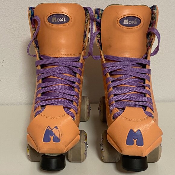 Moxi Womens Roller Skates "Bunny Peach" Pink Size 5 original box and skate bag - Picture 8 of 13